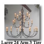 click here for Large 24 Arm 3 Tier Wrought Iron Chandelier