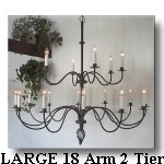Click Here For LARGE 60 inch Dia. 18 Arm 2 Tier Wrought Iron Chandelier Page
