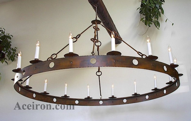Custom Large Wrought Iron Chandeliers, Large Rustic Iron Chandelier